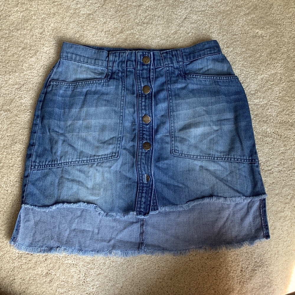 cloth & stone high low jean skirt